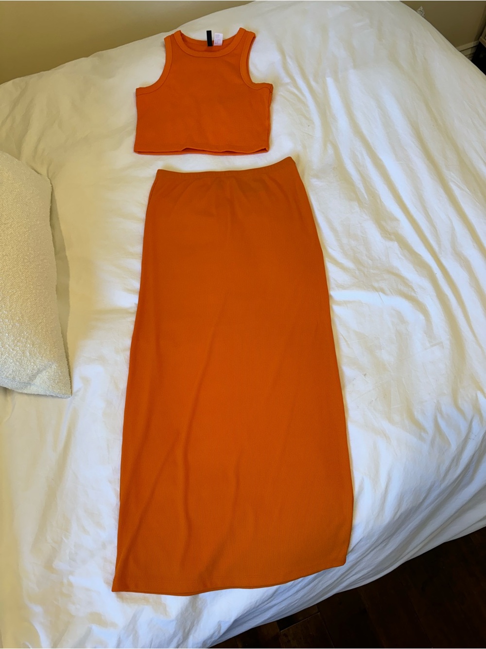 Divided Orange Two-Piece Maxi Set